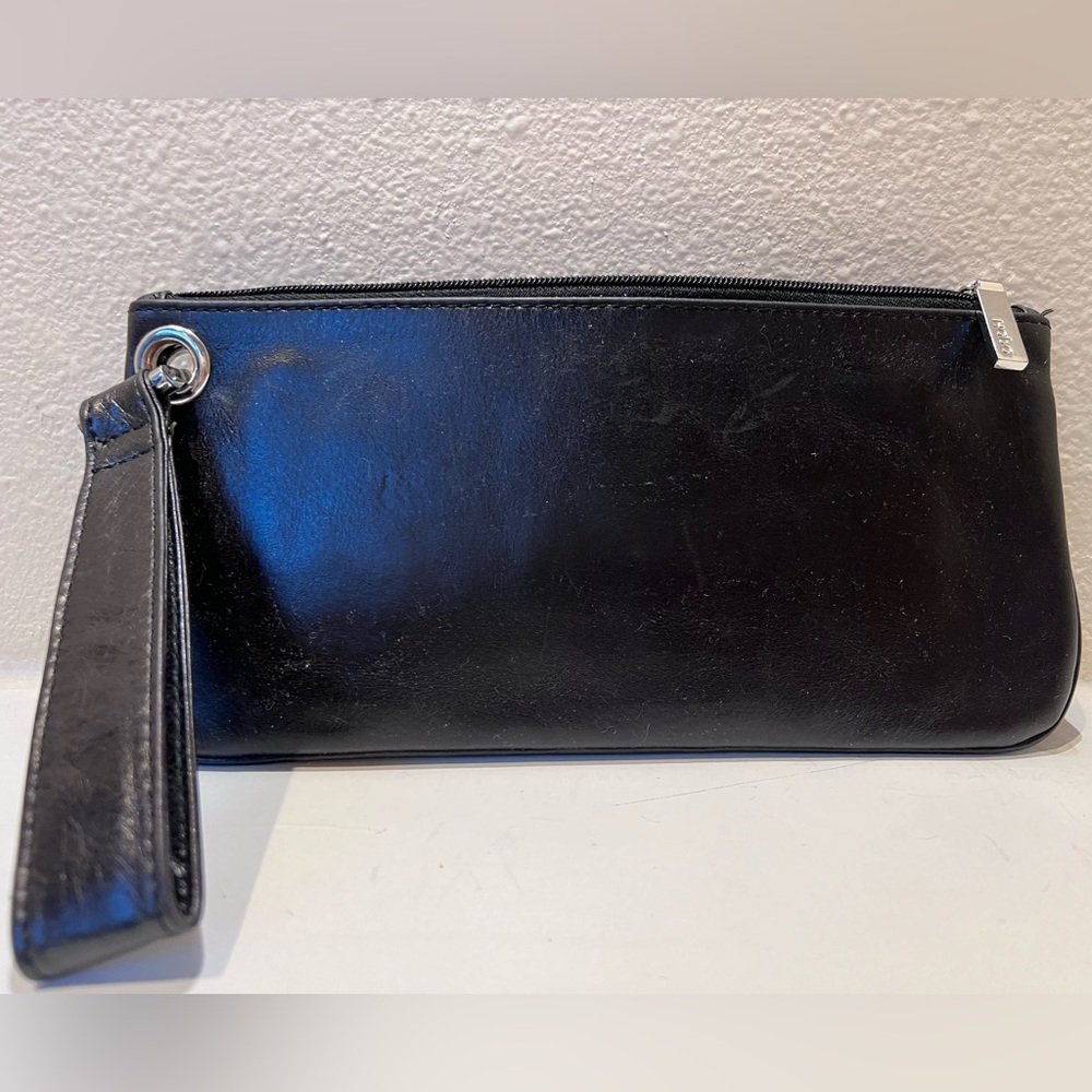 Hobo black leather clutch/wristlet